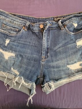 Blank NYC Ripped Blue Denim Cutoff Shorts The Fulton 31